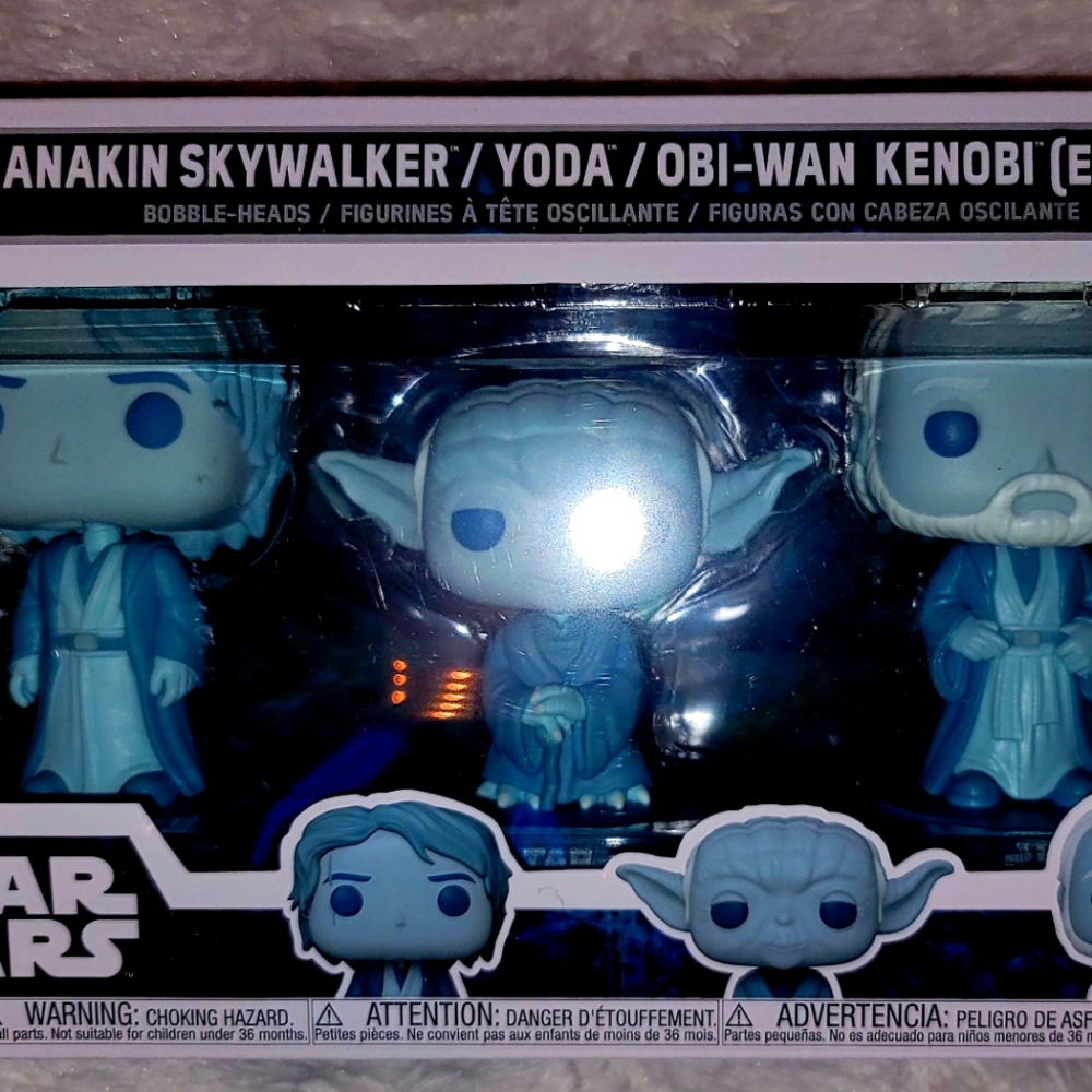 Funko Pop! Star Wars Force Ghost Glow in the dark 3 pack Exclusive